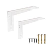 HDEYRSX 2 Pcs Equerre Etagere Murale,Supports D'étagère Flottant pour Charges Lourdes,Support Angulaires Droits de 90 Degrés en Métal pour Salon Chambre Bibliothèque,Avec Vis (500mm x 200mm,Blanc)