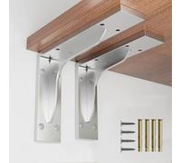 HDEYRSX 2 Pièces Equerre Etagere Murale,Supports D' Étagère Flottants,Equerre Charge Lourde En Métal,Support d'angle Brace pour Salon Chambre Bibliothèque,Avec Vis (440mm,Argent)