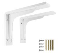 HDEYRSX 2 Pièces Equerre Etagere Murale,Supports D' Étagère Flottants,Equerre Charge Lourde En Métal,Support d'angle Brace pour Salon Chambre Bibliothèque,Avec Vis (290mm,Blanc)