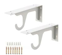 HDEYRSX 2 Pièces Equerre Etagere Murale,Supports D'étagère Flottants,en Métal,Equerre Charge Lourde,Support d'angle Brace pour Salon Chambre Bibliothèque,avec Vis (150mm,Blanc)