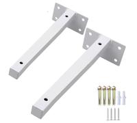 HDEYRSX 2 Pièces Equerre Etagere Murale,Supports D'étagère Flottants,Équerre d'étagère pour Charges Lourdes,Équerre de Fixation en Métal pour Salon Chambre Bibliothèque,avec Vis (200mm,Blanc)