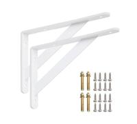 HDEYRSX 2 Pièces Equerre Etagere Murale,Supports Triangulaires Angulaires Droits de 90 Degrés,Support D'étagère Robuste,Supports d'étagère Flottants,pour Salon Chambre,avec Vis (350mm x 220mm,Blanc)