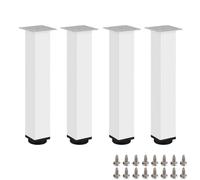 HDEYRSX 4 Pièces Pieds de Meuble Réglables,Pattes de Table en Fer,Pieds de Support pour Canapé Armoire Placard Lit Salle de Bain Bureau Meuble Cuisine,avec Vis (30cm,Blanc)