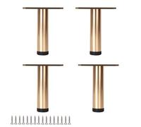 HDEYRSX 4 Pièces Pieds de Meuble Réglables,Pattes de Table en Metal,Jambes de Support en Alliage d'aluminium pour Canapé Placard Armoires,Chargeable jusqu'à 100 kg,avec Vis (45cm,Or)