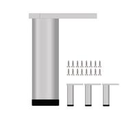 HDEYRSX 4 Pièces Pieds de Meuble Réglables,Pattes de Table en Metal,Jambes de Support en Alliage d'aluminium pour Canapé Placard Armoires,Chargeable jusqu'à 100 kg,avec Vis (50cm,Argent)