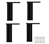 HDEYRSX 4 Pièces Pieds de Meuble Réglables,Pattes de Table en Metal,Jambes de Support en Alliage d'aluminium pour Canapé Placard Armoires,Chargeable jusqu'à 100 kg,avec Vis (18cm,Noir)