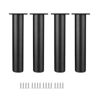 HDEYRSX 4 Pièces Pieds de Meubles Réglables Jambes de Table en Métal,Pattes de Support en Alliage D'aluminium pour Armoires,Lit,Canapé,Meuble TV,Placard,Table Basse,avec Vis (30cm,Noir)