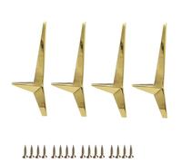 HDEYRSX 4 Pièces Pieds de Table en Métal,Pieds de Meubles,Pattes de Remplacement pour Canapé,Jambes de Support en Fixation pour Lit,Armoire,Table De Nuit,Placards,Bureau,avec Vis (13cm,Doré)