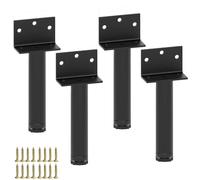 HDEYRSX 4 Pièces Pieds de Table Réglables en Métal,Pattes de Meuble Canapé Pieds de Support en Fixation pour Armoire Lit Table Basse Bureau Et Autres Meubles,avec Vis (8cm,Noir)