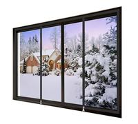 HDEYRSX Film Isolant Transparent pour Fenêtres,Film de Survitrage Anti Froid Hiver Transparent Coupe-vent,Kit d'Isolation de Fenêtre avec Bande Adhésif pour Installation Facile (160cm x 160cm,Noir)