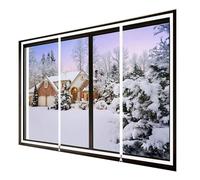 HDEYRSX Film Isolant Transparent pour Fenêtres,Film de Survitrage Anti Froid Hiver Transparent Coupe-vent,Kit d'Isolation de Fenêtre avec Bande Adhésif pour Installation Facile (160cm x 160cm,Blanc)