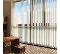 HDEYRSX Kit Complet Store Californien à lamelles Verticales 98mm,Rideau Verticaux Occultants pour Fenêtres,Stores à Bandes Verticales d'Intérieur avec Supports de Plafond (140cm x 150cm)