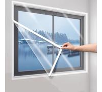 HDEYRSX Kit de Film d'isolation thermique pour Fenêtre,Pour l'hiver et l'été,Résistant aux intempéries,Anti Froid,Film de Survitrage Thermo avec Ruban Auto-adhésif,Réutilisable (140cm x 100cm,Blanc)