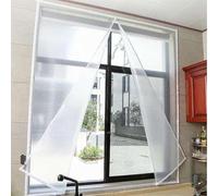 HDEYRSX Kit D'isolation de Fenêtre pour l'hiver et l'été,Rideaux Isolant et Anti Froid,Résistant aux Intempéries,Film de Survitrage avec Ruban Adhésif,Facile pour la ventilation (150cm x 130cm)