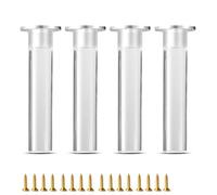 HDEYRSX Lot de 4 Pieds de Meubles Réglables,Pattes de Table en Acrylique,Jambes de Canapé,Pieds de Support en Fixation pour Armoire,Lit,Table Basse,Bureau,Chaise,avec Vis (28cm,Transparent)