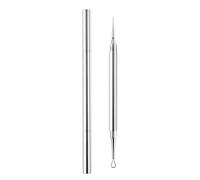 HDFHDF 1 extracteur de comédons, extracteur de boutons, aiguille super pointue, outil d'acné, outil pour gratter la bouche, aiguille noire, couvercle d'acné