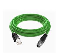 HDFMZLJAZ Connecteur de câble réseau M12 vers RJ45 4 broches type D, codage, prise aviation, capteur caméra industrielle, chaîne traction