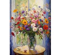 Hdfvlfdsa Kit De Broderie Au Point De Croix Estampillé À Faire Soi-Même, Série De Bouquets De Fleurs Colorés 40X50Cm Gamme Complète De Kits De Dé Marrage Pour Débutants Pré-Imprimés