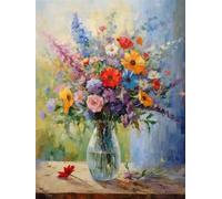 Hdfvlfdsa Kit Point De Croix De Bricolage Main Needlework Cross Set Kit Un Bouquet De Fleurs Dans Un Vase 40X50Cm Point De Broderie Précis Imprimés Motif Du Point Décorationde La Chambre