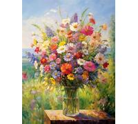 Hdfvlfdsa Point De Croix Kit Complet, Un Bouquet De Fleurs De Marguerite 40X50Cm 11Ct Canevas Debutant Broderie Imprimé