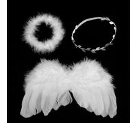 HDGSAFD 1 Aile, 1 Anneau À Tête De Plume Et Anneau De Tête De Feuille, Accessoires Photo, Accessoires De Rôle, Fournitures De Pansement pour Bébé.