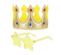 HDGSAFD 1 Bandeau De La Couronne, 1 Verres D'Étoiles, Chapeau d'anniversaire pour Enfants, Accessoires De Tir D'Habillage, Costume De Déguisement Créatif, Décoration De Fête d'anniversaire.