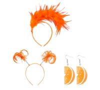HDGSAFD 1 Bandeau en Plumes, 1 Bandeau De Perruque Et 1 Paire De Boucles d'oreilles, Accessoires De Performance, Accessoires De Costumes De Fête, Accessoires À La Mode Et Personnalisés.