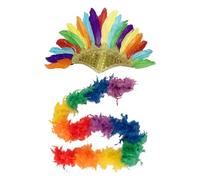 HDGSAFD 1 Bijoux en Plumes Et 1 Bandeau en Plumes, Accessoires De Performance, Accessoires De Costumes De Fête, Accessoires À La Mode Et Personnalisés.