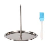HDGSAFD 1 brochette de poulet, 1 pinceau à huile, brochettes verticales avec bac de récupération, grille de cuisson en acier inoxydable, grille de cuisson pratique pour l'extérieur