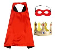 HDGSAFD 1 Cape pour Enfants, 1 Masque Et 1 Couronne Dorée, Accessoires pour Mascarade pour Enfants, Accessoires De Costumes De Fête