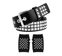 HDGSAFD 1 Ceinture Cloutée, 1 Paire De S Cloutés, Décoration Style Punk Noir, Ceinture Pour Homme Et Femme, Accessoires Gothiques
