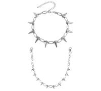 HDGSAFD 1 Chaîne De Pantalon Cloutée, 1 Collier Clouté, Embellissement De Style Punk, Ornement De Chaîne Personnalisé Unisexe