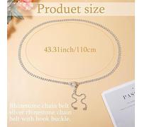 HDGSAFD 1 Chaîne De Taille Et 1 Chaîne De Doigt, Chaîne De Paillettes De Diamant Argenté, Accessoires De Taille De Gland De Mode Sexy, Adaptés À Un Usage Quotidien, Robe De Soirée Assortie.