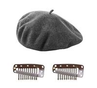 HDGSAFD 1 Chapeau Béret Et 2 Pinces À Cheveux Béret, Chapeau Chaud, Chapeau d'hiver Décoratif, Chapeau Rétro Polyvalent, Accessoires Vestimentaires