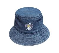 HDGSAFD 1 Chapeau De Cowboy Marguerite, Chapeau Seau Brodé Marguerite, Chapeau De Soleil pour Femme, Chapeau De Cowboy Seau, Chapeau Seau Double Face, Chapeau De Soleil De Voyage D'Été