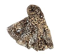HDGSAFD 1 écharpe en soie avec motif léopard, écharpe pour femme, écharpe froide et chaude, accessoires d'hiver chauds et tendance, cadeau idéal pour les femmes (marron), marron, taille unique