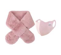 HDGSAFD 1 Écharpe Pour Enfants Et 1 Masque Chaud Rose, Écharpe En Peluche, Écharpe D'Hiver Chaude, Fournitures D'Hiver Pour Enfants