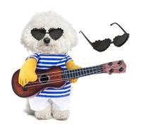 HDGSAFD 1 Ensemble De Costumes De Guitare pour Animaux De Compagnie, 1 Morceau De Lunettes pour Animaux De Compagnie, Costumes Créatifs pour Petits Chiens, Décorations Amusantes