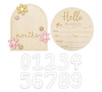 HDGSAFD 1 Jeu De Carte De Mois De Bébé Et 1 Pièce De Carte D'Information, Décoration De Fête De Bébé, Décoration Florale Mignonne, Carte D'Enregistrement De Croissance De Bébé.