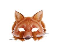 HDGSAFD 1 masque de renard en fourrure pour adulte - Accessoire de jeu de rôle pour fête, banquet ou danse (orange)
