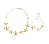 HDGSAFD 1 Morceau De Chaîne De Taille Et 1 Morceau De Bracelet, Chaîne De Couture Design Étoile De Mer, Bijoux De Style Personnalité Doux Et Cool, Adaptés pour Porter des Accessoires Assortis.