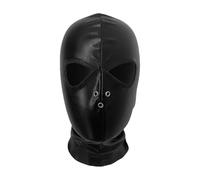 HDGSAFD 1 Morceau De Couvercle De Tête en Cuir Noir, Couvercle De Tête Respirant Confortable, Masque De Personnalité Créatif, Accessoires De Rôle, Masque De Pull Fun, Masque De Mascarade.
