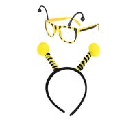 HDGSAFD 1 Morceau De Lunettes D'Abeilles Et 1 Morceau De Bandeau d'abeille, Accessoires De Vêtements D'Abeilles, Lunettes Drôles Créatives, Lunettes De Fête, Accessoires Photo.