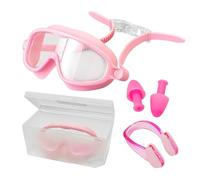 HDGSAFD 1 Morceau De Verres De Natation pour Enfants, 1 Morceau De Nez, 1 Paire De Bouchons d'oreille Et 1 Pièce De Rangement, des Lunettes De Baignade Anti-Buve, du Matériel De Natation.