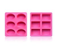 HDGSAFD 1 Moule Carré De 6 Pièces Et 1 Moule Ovale De 6 Pièces, Moule À Savon, Moule en Silicone À Motifs, Moule À Gâteau