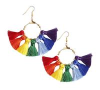 HDGSAFD 1 Paire De Boucles d'oreilles À Glands Colorées, De Bijoux Créatifs, De Boucles d'oreilles en Traîneau À Glace, De Boucles d'oreilles Arc-en-Ciel pour Femmes, D'Accessoires De Vêtements.