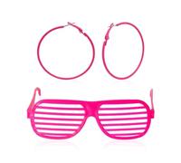 HDGSAFD 1 Paire De Boucles d'oreilles Créoles Et 1 Paire De Lunettes, Boucles d'oreilles en Métal Vintage, Boucles d'oreilles De Décoration De Fête, Accessoires Vestimentaires
