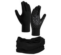 HDGSAFD 1 Paire De S Tricotés, 1 Écharpe Noire, S Antidérapants Pour Écran Tactile, Ensemble Thermique D'Hiver, Accessoires De Protection Contre Le Froid En Plein Air