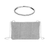 HDGSAFD 1 Pochette Pour Femme Avec Chaîne, 1 Bracelet, Sac À Main Pour Femme De Mariage, Sac À Bandoulière Pour Femme En Chaîne, Sac À Main Brillant Pour Femme