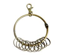 HDGSAFD 1 porte-clés, grand porte-clés, anneau divisé, porte-clés, organisateur de clés, porte-clés, porte-clés antique, porte-clés vintage, bronze, 8,5 cm